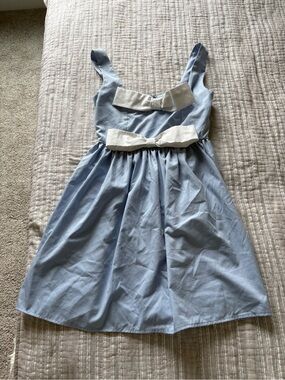 Anthropologie Light Blue Dress with Cream Bows